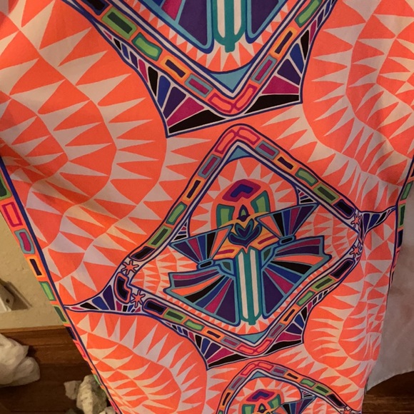 Mara Hoffman aztec neon maxi double slit dress open back - Picture 2 of 4